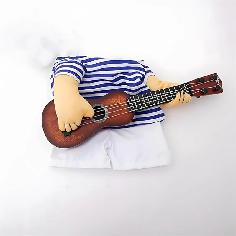 Pet Guitar Costume Dog Costumes Cat Halloween Christmas Explosive Head Guitarist Cosplay Party Funny Outfit Clothes