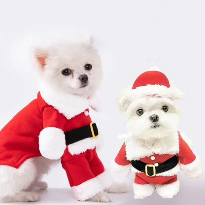 Comfortable Cute Santa Claus Dog Outfit Breathable Pet Dress Up Cats Christmas Clothes Soft Funny Dog Winter Clothes Autumn