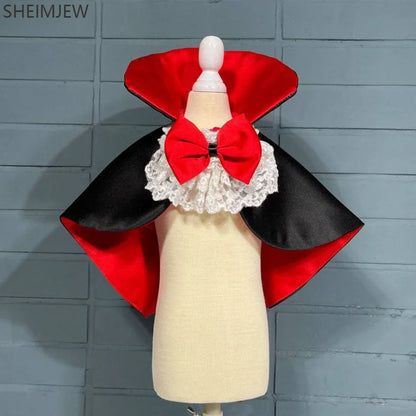 Dog Halloween Vampire Cloak Prince Puppy Pet Role Playing Costume Suitable for Small and Medium Dogs Christmas Festival Dress Up