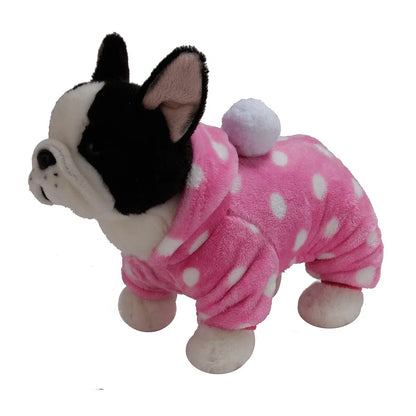 Pet Clothes Flannel Dog Costume Dog Cold Weather Coats Cat Apparel Soft Flannel Doggie Jumpsuit Clothes Pet Four Legged Pajamas
