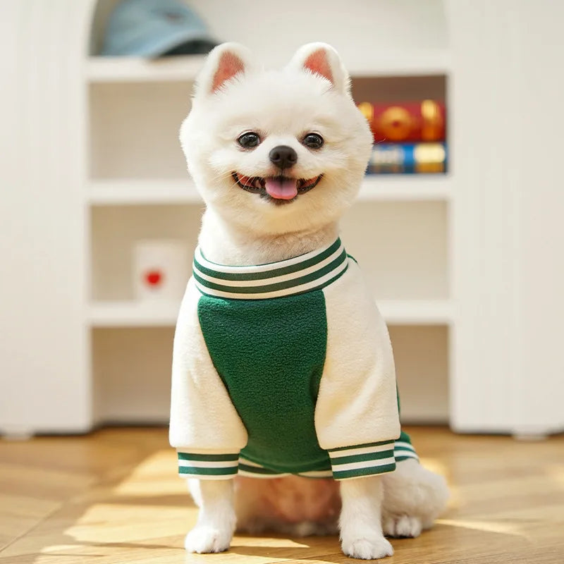 Dog clothing baseball jackets autumn/winter fleece jackets pet Teddy Shih Tzu French Bulldog Pug clothes accessories