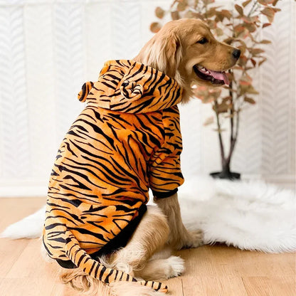 Dog Pajama Coat Pet Clothes for Medium Large Dogs Dog Hoody Winter Warm Fleece Golden Retriever Labrador Dogs Clothes Costume