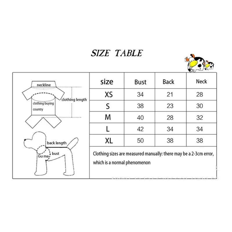 Cow Dog Costume Funny Halloween Dog Costume, Winter Warm Outfits for Small Medium Dogs