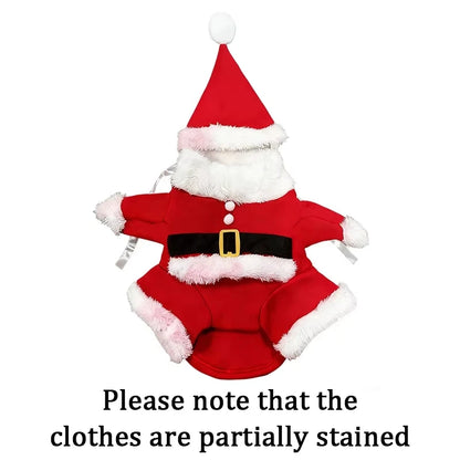 Christmas Pet Dog Cat Costumes Funny Santa Claus Costume For Dogs Cats Winter Warm Dog Clothes Chihuahua Pug Yorkshire Clothing