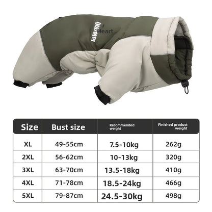 2025 New Winter style dog clothes outdoor large  four-legged clothes big windbreaker cold-proof warm fashion pet clothing