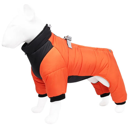 New dog four-legged clothes, warm winter clothes, windproof puppy pet cotton-padded clothes, thickened dog clothes