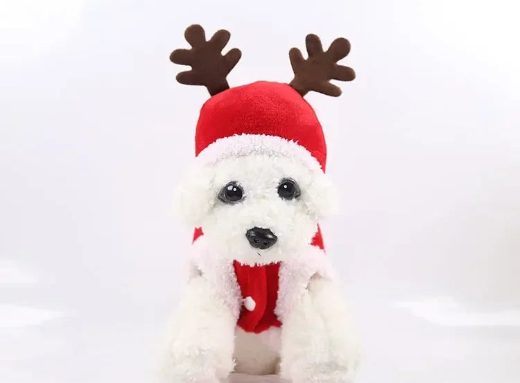 Christmas Pet Santa Costume Warm Flannel Hooded Jacket Winter Clothing For Small Dogs Cats Chihuahua Yorkshire Terrier Apparel