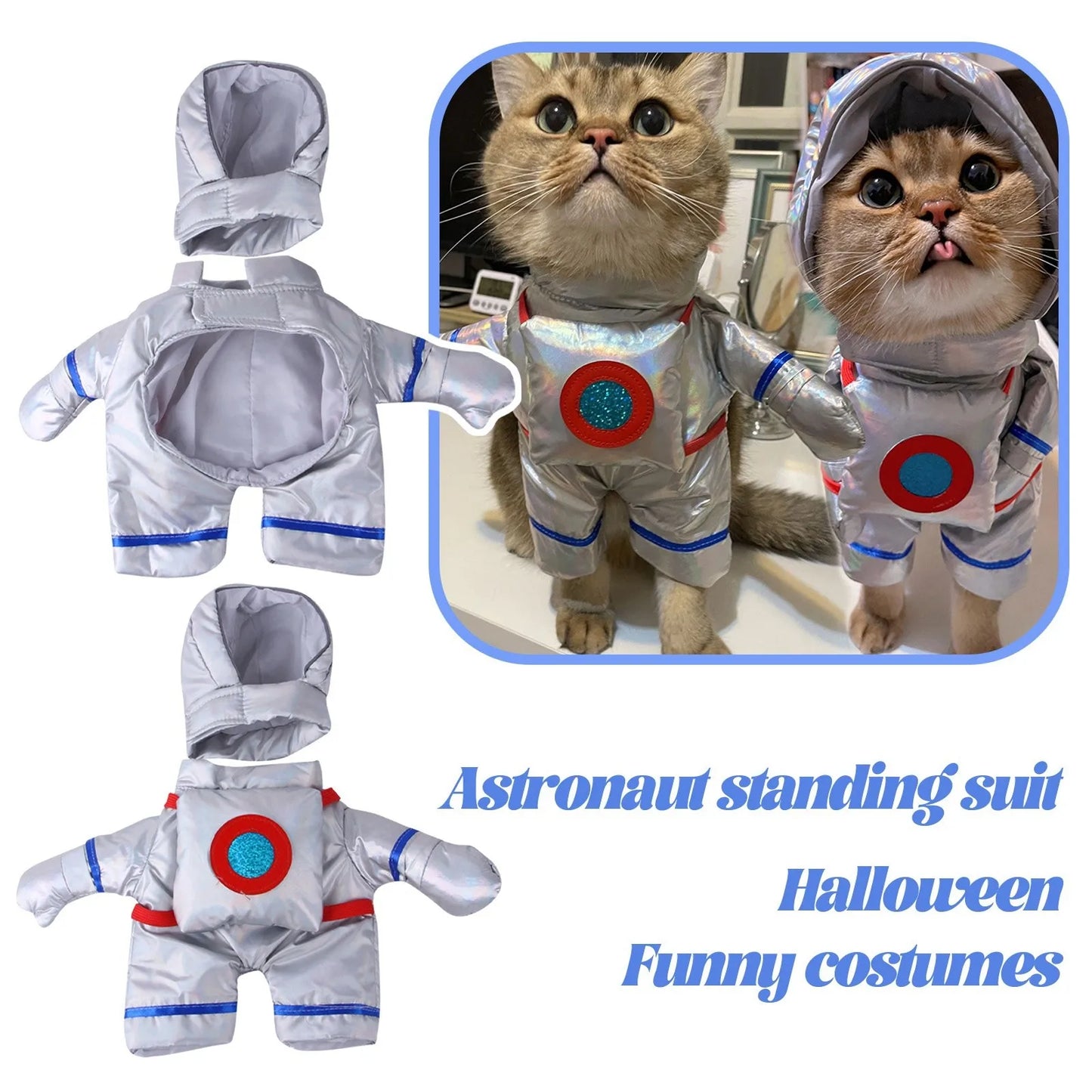 Funny Pet Clothes for Dogs Space Suit Pet Cosplay Clothing Puppy Cat Astronaut Costumes Halloween Party Dress Up Cat Dog Clothes