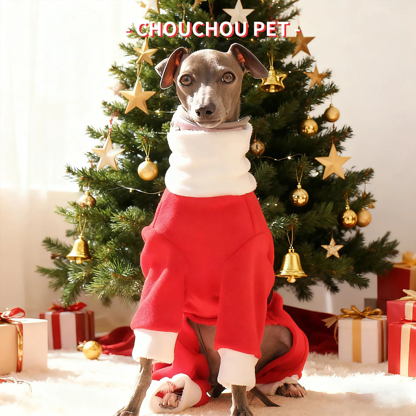 Christmas pet dog clothes suitable for Italian Greyhound Whippet sighthounds as New Year's gifts