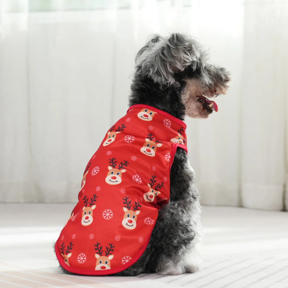 Pet Dog Clothes For Small Medium Dogs Cats Christmas Print Puppy Coat Funny Party Dressed Up Cosplay Costume Chihuahua Outfits