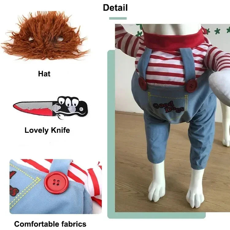 Halloween Funny Dog Clothes for Small Medium Dogs Cats Party Dressed Up Cosplay Costumes Bulldog French Chihuahua Pet Outfits