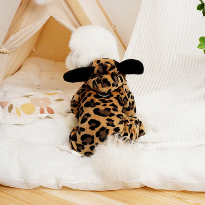 Cute Dog Cat Clothes Jumpsuit Soft Fleece Winter Dogs Play Costume With Hat Small Medium Pet Clothing Chihuahua Yorkshire