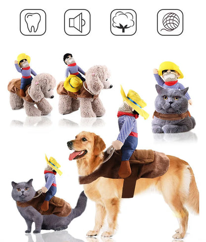 Christmas Pet Costume Dog Clothes for Large Dog Clothing Puppy Ropa Perro Funny Santa Claus Cowboy Clothing For Cats