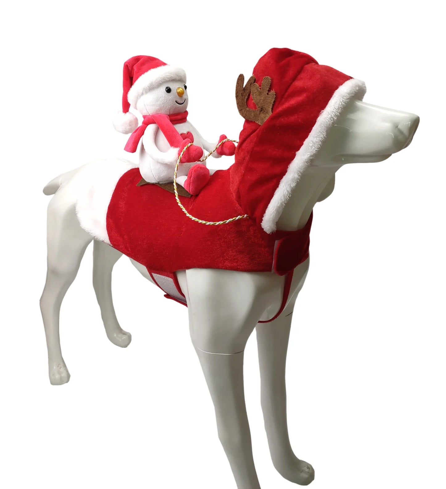 Christmas Pet Clothes Santa Sitting on Back Winter Dog Costume Cosplay Outfit for Small Medium Large Dogs Cats Party Dressing up