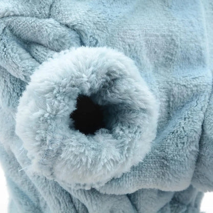 Dog Sweater Clothes Fleece Woolen Warm Sweat Shirt 4 Legs Jumpsuit Winter Pajamas Twist Print Sweater for Small Dog Medium Cat