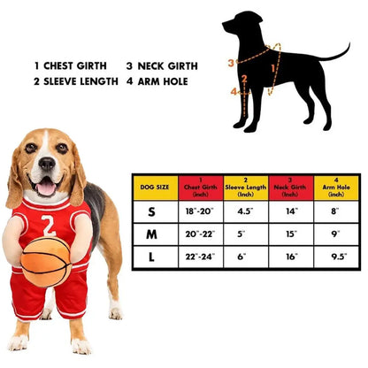 Dog Basketball Player Costume Funny Sports Cosplay Clothes Breathable Puppy Holding Basketball Clothing With Ball Halloween