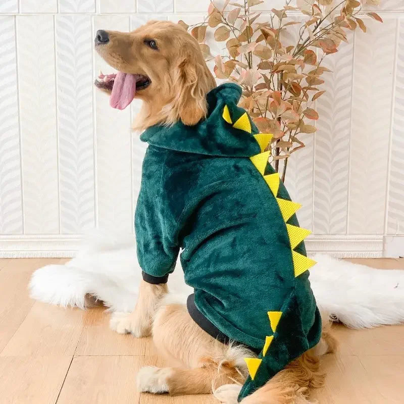 Dog Pajama Coat Pet Clothes for Medium Large Dogs Dog Hoody Winter Warm Fleece Golden Retriever Labrador Dogs Clothes Costume