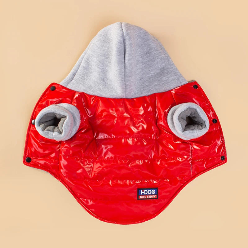 Pet cat and dog clothes, autumn and winter clothing, cold-proof and warm hooded two-legged hooded clothes, pet supplies