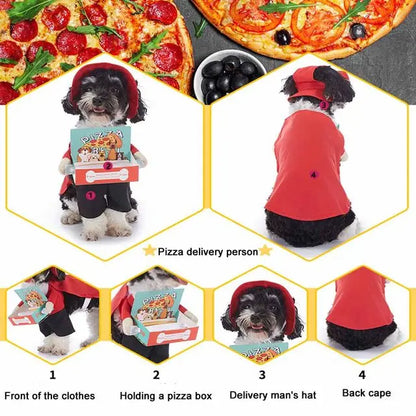 Horror Halloween Pet Costume Dog Cat Funny Party Cosplay Outfit Creative Pet Jumpsuit Suit Holiday Puppy Dress Up With Headgear