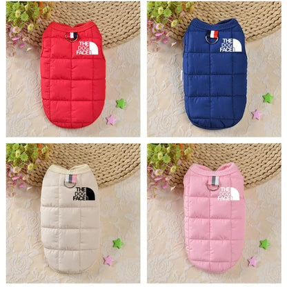 Designer Trendy Dog Clothes Winter Warm Pet Coat Small Medium Dog Face Stereo Logo For Chihuahua French Bulldog Costume