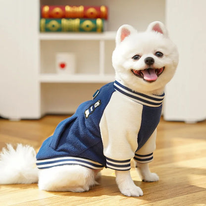 Dog clothing baseball jackets autumn/winter fleece jackets pet Teddy Shih Tzu French Bulldog Pug clothes accessories