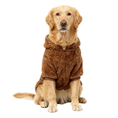 Winter Pet Dog Clothes Fleece Warm Hoodie For Medium Large Dogs Soft Dog Plush Outdoor Coat Labrador Golden Retriever Clothing