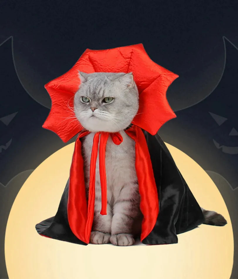 Cute Halloween Pet Costumes Cosplay Vampire Cloak For Small Dog Cat Kitten Puppy Dress Kawaii Pet Clothes Cat Accessoties Gift