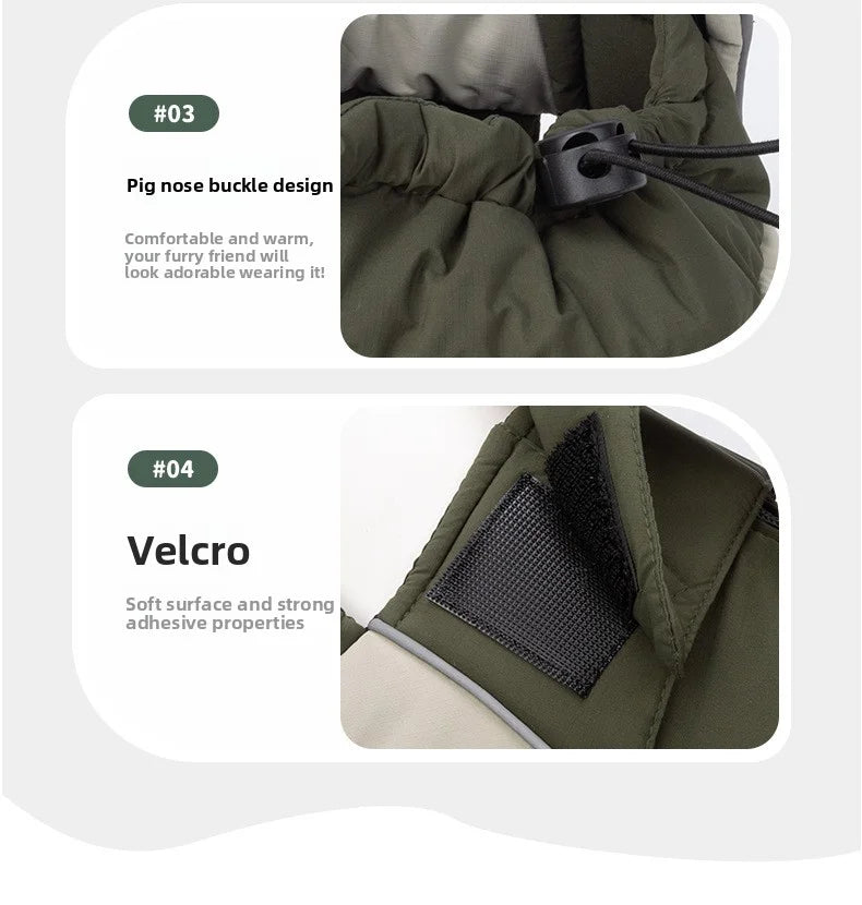 2025 New Winter style dog clothes outdoor large  four-legged clothes big windbreaker cold-proof warm fashion pet clothing