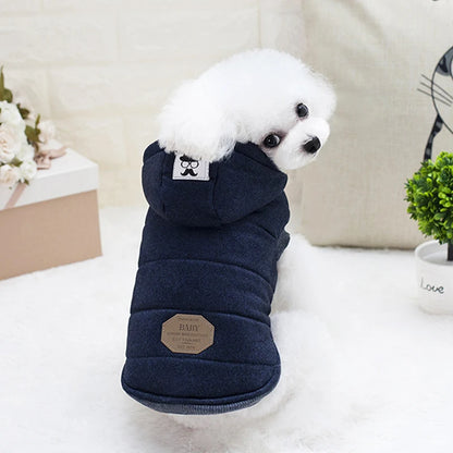 Dog Winter Warm Jacket for Small Dogs Clothes Puppy Fleece Two-legged Coat Pet Hoodie Chihuahua French Bulldog Yorkies Costumes
